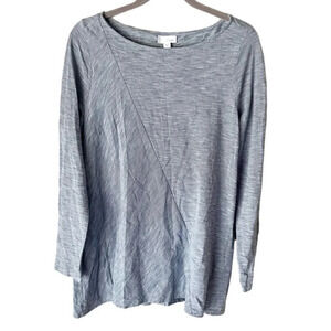 J. Jill Top Women's Small Asymmetrical Striped Minimalist Capsule Comfort